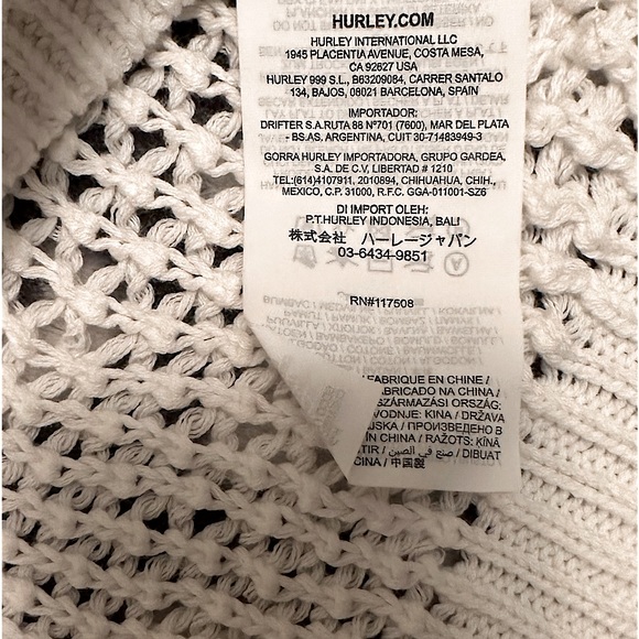 NWT~Hurley Cropped Knit Sweater - Picture 7 of 7